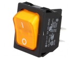 Rocker DPST 2 ON-OFF 10A/250VAC Galbenă cu Neon