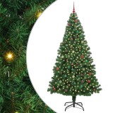 VidaXL Brad de Crăciun artificial Verde 240 cm PVC și Oțel și Plastic 3396939