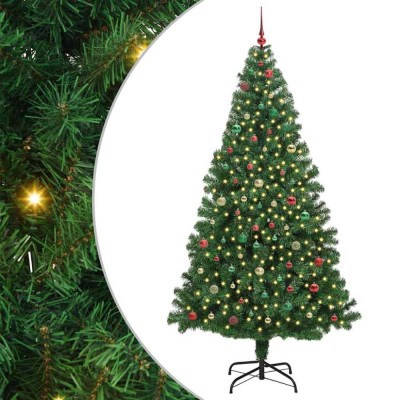 vidaXL Brad de Crăciun artificial Verde 240 cm PVC și Oțel și Plastic 3396939 foto