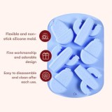 Forma din silicon pentru briose si biscuiti, forma cactus, 6 alveole,26x18x3 cm