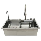 Chiuveta de bucatarie multifunctionala din inox 75x46 cm cu 2 baterii