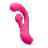 Vibrator Crushious Pleaser Rabbit cu Stimulare Rotativa, 10 Moduri Vibratii, 10 Moduri Rotatie, Silicon+ABS, USB, 17,7 cm