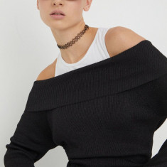 Tommy Jeans pulover femei, culoarea negru, light DW0DW17501