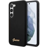 Guess Husa Liquid Silicone Metal Logo Samsung Galaxy S23 Plus Negru