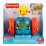 Fisher Price Elefantel de Tras, Jucarie Bebe 12+ Luni, Zornaitoare, Margele Colorate, Sunete