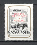 Ungaria.1977 100 ani ziarul sindicatelor SU.453, Nestampilat