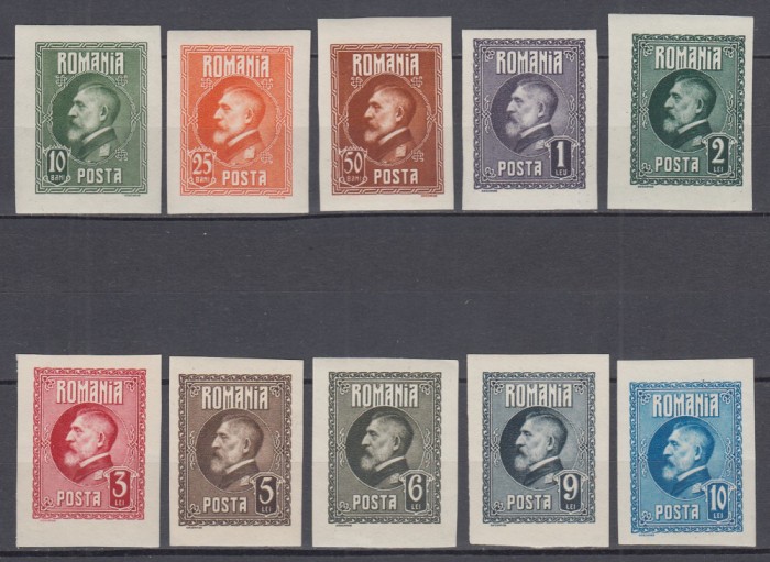 ROMANIA 1926 LP 74 a A 60 a ANIVERSARE A REGELUI FERDINAND SERIE NEDANTELATA STARE MNH