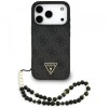 Husa MagSafe pentru Apple iPhone 17 Pro Max, Guess, 4G Triangle Logo with Cord Strap, Neagra