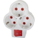 Cumpara ieftin Triplu stecher Fetih, 3 posturi Schuko, cu intrerupator si led