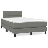 Cumpara ieftin Pat box spring cu saltea, gri inchis, 120x200 cm, textil