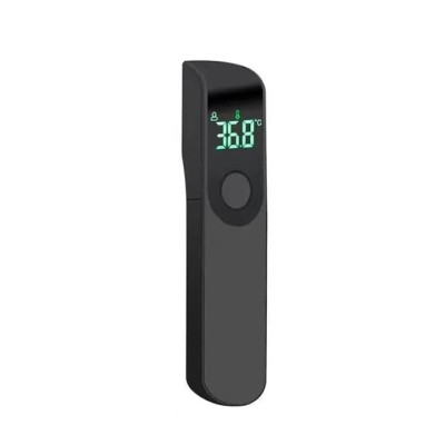 Termometru digital, non contact, cu infrarosu, multifunctional, afisaj digital, alarma vizuala in caz de febra, negru foto