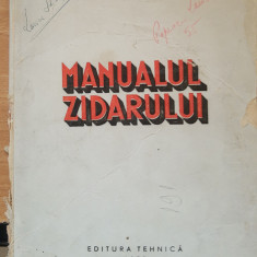 MANUALUL ZIDARULUI, MINISTERUL CONSTRUCTIILOR, 1950