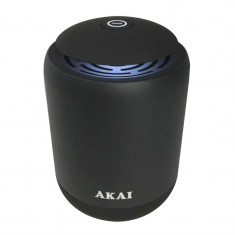 Boxa portabila bluetooth Akai, 5 W, suport EDR, lumina LED, 1000 mAh, functie TF, carcasa aluminiu, Negru foto