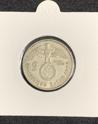 Moneda 2 reichsmark 1938 B argint foto