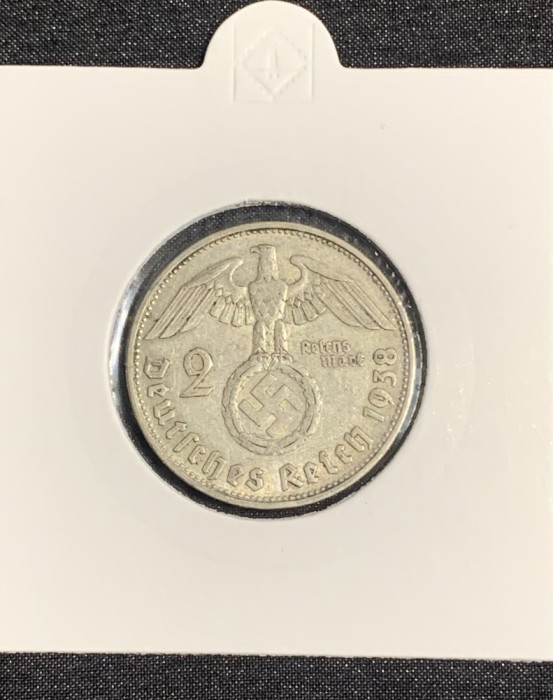 Moneda 2 reichsmark 1938 B argint