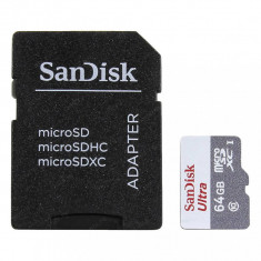 Card de memorie Sandisk Ultra 64GB MicroSDXC Clasa 10 UHS-I Tablet Packaging + Adaptor SD foto