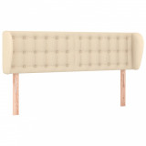 Cumpara ieftin Tablie de pat cu aripioare crem 147x23x78/88 cm material textil
