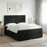 Cumpara ieftin Pat boxspring cu saltea Negru 160 x 200 cm Tesatura