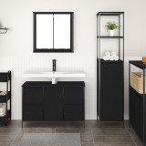 Set de mobilier pentru baie 2 piese vidaXL din lemn ingineresc, stejar negru
