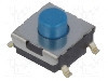 Microintrerupator, 6x6mm, OFF-(ON), SPST-NO, OMRON OCB - B3FS-1015 foto