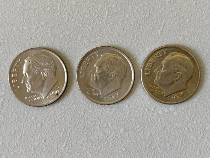 Monede 1 DIME - 10 centi - SUA - USA - 2002 D, 2004 D, 1005 P - KM 195a (246)