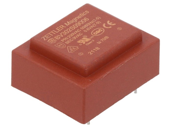 Transformator PCB &icirc;ncapsulat 0,6VA 9V