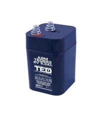 Acumulator AGM VRLA 6V 5.3A 67mm x 67mm x h 97mm cu arcuri tip 4R25 TED Battery Expert Holland foto