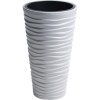 Ghiveci decorativ inalt Prosperplast Sand Slim alb 39x75 cm plastic pentru gradina locuinta plante flori