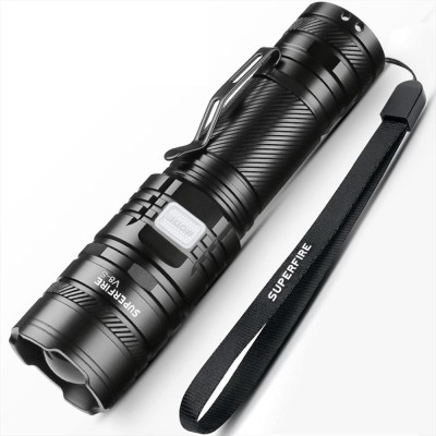 Lanterna LED Superfire V8-S, 2000lm, 300M, 5200mAh, Zoom, incarcare USB-C, 36W foto