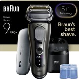 Aparat electric de ras Braun Seria 9 PRO+ 9675CC, Lame de precizie Ultra-Subtiri 5+1, Pro Sensoadapt, Autonomie pana la 60 de minute, PowerCase, Stati