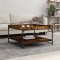 Gossi masuta cafea, stejar fumuriu 80x80x45 cm lemn prelucrat si fier