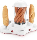 Aparat Hot Dog Gallet Gourmet MAH502, 380W, 12 Crenvursti, Fierbere Oua/Porumb, 2 Tepuse Inox, Protectie Supraincalzire