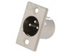 Conector XLR soclu tată PIN 3 drept lipire argint 16A, Neutrik