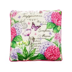 Perna decorativa, 45x45 cm, Fluturi si mesaje, Multicolor, Poliester, ATU-083289