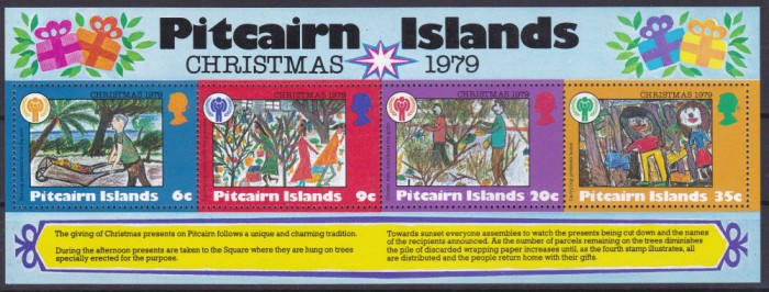 DB1 Pictura Pitcairn Craciun 1979 MS MNH