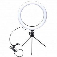 Lampa circulara LED Ring Light cu trepied , 10 trepte de lumina reglabila, 360? foto