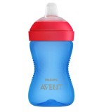 Cana Philips Avent SCF802/01, 300 ml, 9 luni +, Albastru/Rosu, Resigilat, Grad A