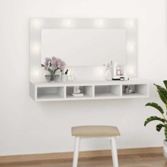 vidaXL Dulap cu oglindă și LED, alb, 90x31,5x62 cm 808891