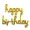 Set 10 baloane din folie metalizata, flippy, figurine litere, model scris de mana happy birthday, tema aniversare, 40 cm, ambalaj individual, pai incl
