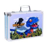 Set 145 piese pentru pictura, pentru copii sau adulti, pixuri de colorat, creioane colorate si vopsele de pictura, cu geanta de transport albastru din, AVEX