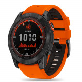 Curea Tech-Protect Iconband Pro pentru Garmin Fenix 3/5X/3Hr/5X Plus/6X/6X Pro/7X Portocaliu/Negru, Silicon