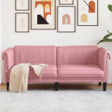 Canapea cu 2 locuri, roz, catifea GartenMobel Dekor, vidaXL