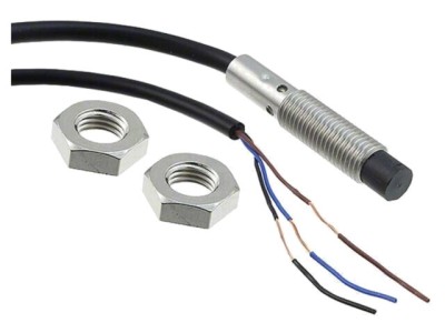Senzor inductiv OMRON E2B M8 PNP NO 0-4mm 10-30V IP67 cablu 5m oțel inoxidabil foto