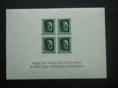 CV2 1937 BLOC GERMANIA REICH MNH