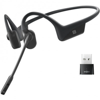 Casti bluetooth SHOKZ Opencomm2 UC, tehnologie de conductie osoasa 7th generation, cu microfon reglabil, adaptor USB-C foto