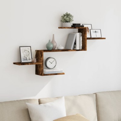 vidaXL Raft de perete, stejar fumuriu, 104x15x49 cm, lemn prelucrat 853204 foto