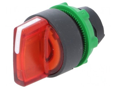 Comutator Rotativ 22mm LED Roșu IP66 foto