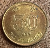 C50 - Moneda foarte veche - Hong Kong - 50 centi - 1997
