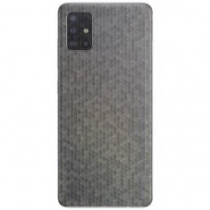 Set Folii Skin Acoperire 360 Compatibile cu Samsung Galaxy A71 (Set 2) - ApcGsm Wraps HoneyComb Gray
