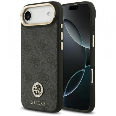 Husa MagSafe pentru Apple iPhone 17 Air, Guess, 4G Strass Logo, Neagra foto